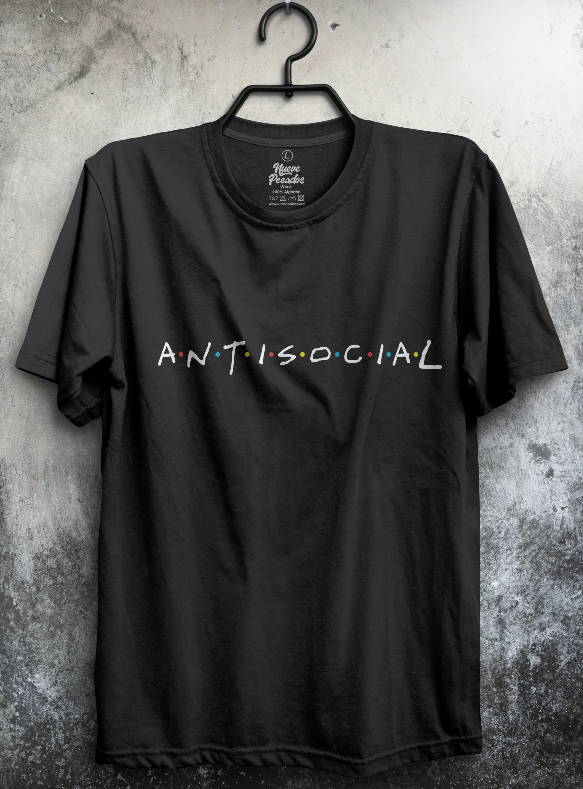 Camiseta Unisex Manga Corta Antisocial